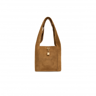YSL SUEDE HOBO SHOULDER BAG 'BISCUIT BROWN' 773686AAC2F9851 (27*27*8cm)